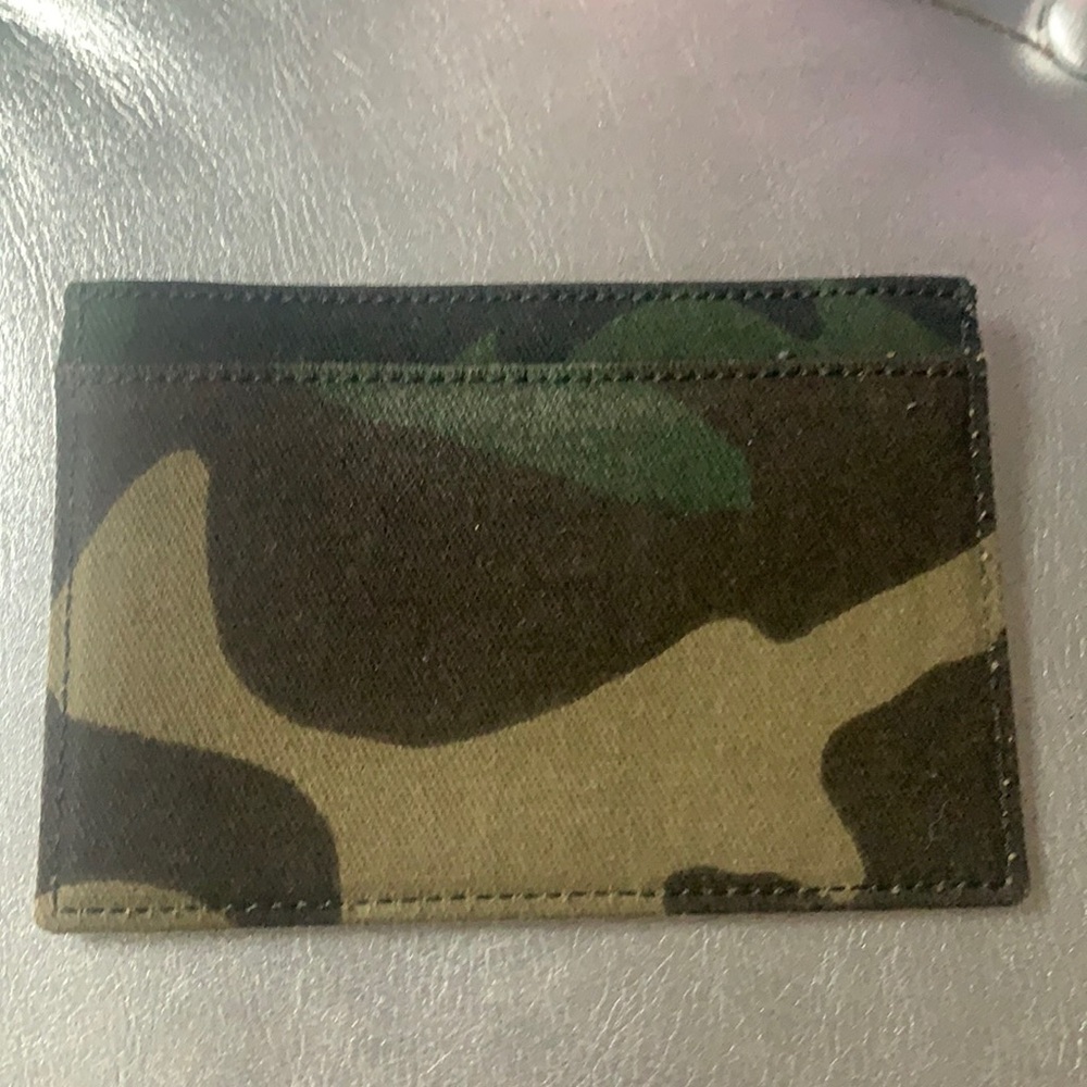 New Jack spade leather and camo canvas card holder-wallet